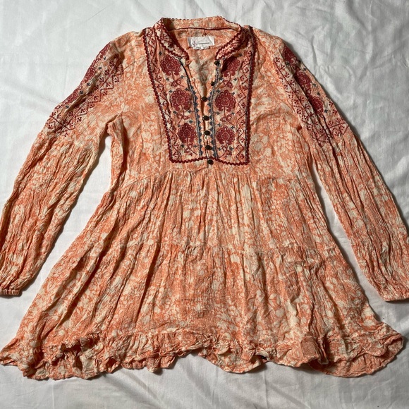Anthropologie Claudia Embroidered Babydoll Tunic Top Size S - Picture 3 of 7